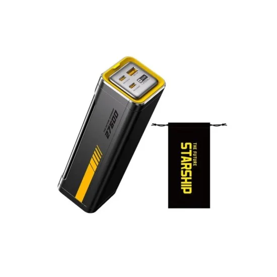 AOHI The Future Starship 240W 27,600mAh LED Display Power Bank with 3FT C-C Cable _ Black